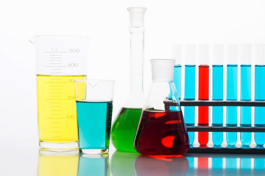 colourful chemical composition lab